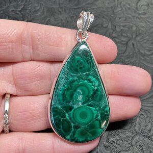 Natural Malachite Gemstone Pendant Crystal Jewelry
